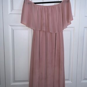 Elegant Off-Shoulder Pink Dress